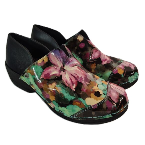 Rocky Womens 4EurSole Water Lily Inspire Me Patent Leather Clog 40 US 9 - 9.5 - Picture 1 of 9